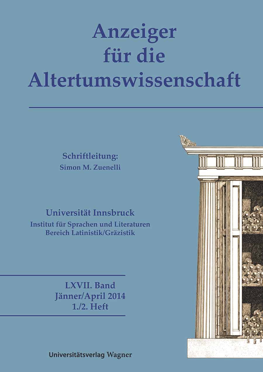 Anzeiger für die Altertumswissenschaft Band 67 (2014), Heft 1/2