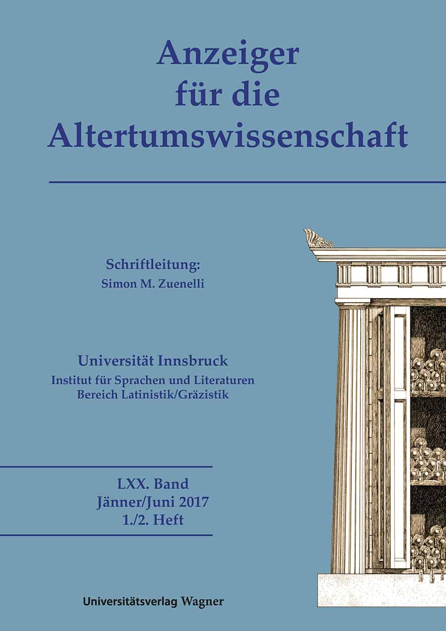 Anzeiger für die Altertumswissenschaft Band 70 (2017), Heft 1/2