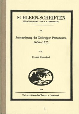 Cover Hardcover Die Auswanderung der Deferegger Protestanten 1666 bis 1725