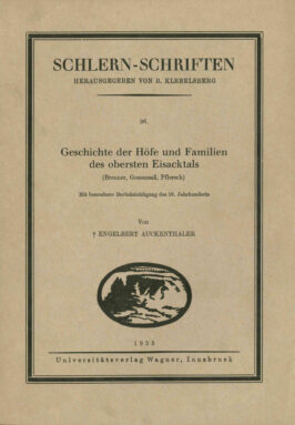 Cover Taschenbuch Geschichte der Höfe und Familien des obersten Eisacktales