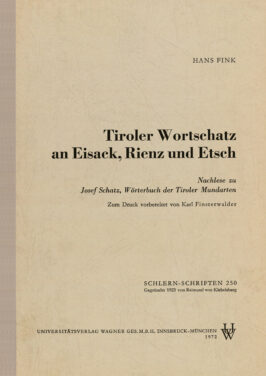 Cover Taschenbuch Tiroler Wortschatz an Eisack, Rienz und Etsch