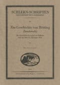Cover Taschenbuch Zur Geschichte von Hötting